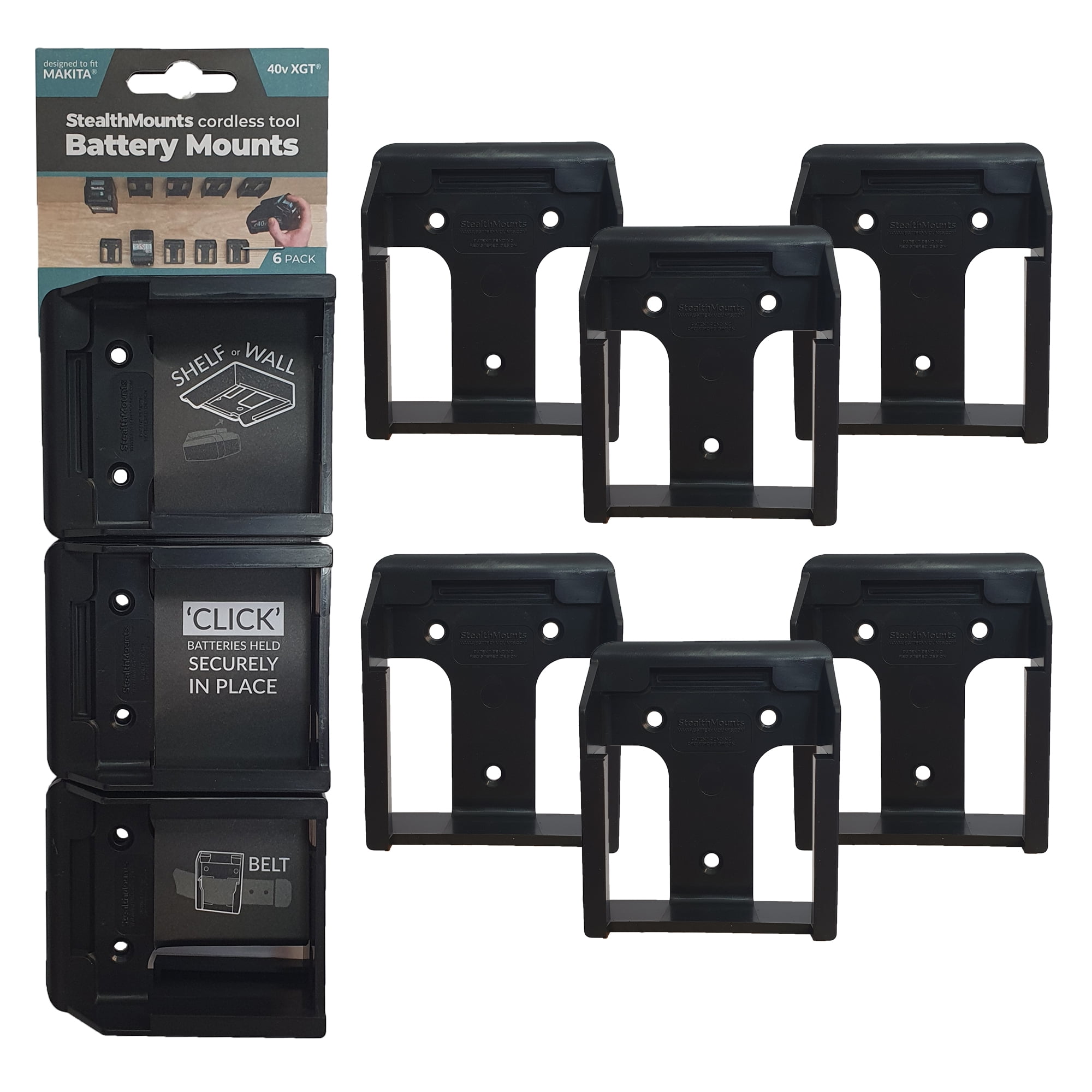 Battery mounts StealthMounts 18V / 20V Stanely, Black+Decker, Porter Cable  6-pack - distribution wholesale and retail. - Bitmag official store