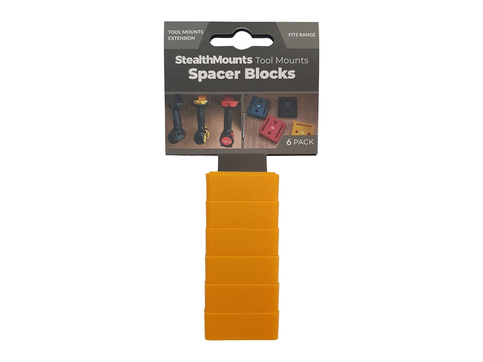 StealthMounts Tool Mount Spacers in Yellow, 6 per Pack