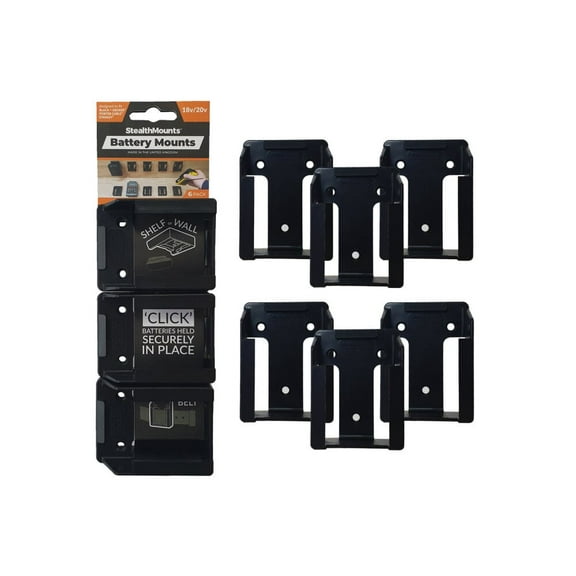 Stealthmounts Battery Mounts For Stanley 18V/And Decker 18And20V/porter Cable 20V 6Pk Black