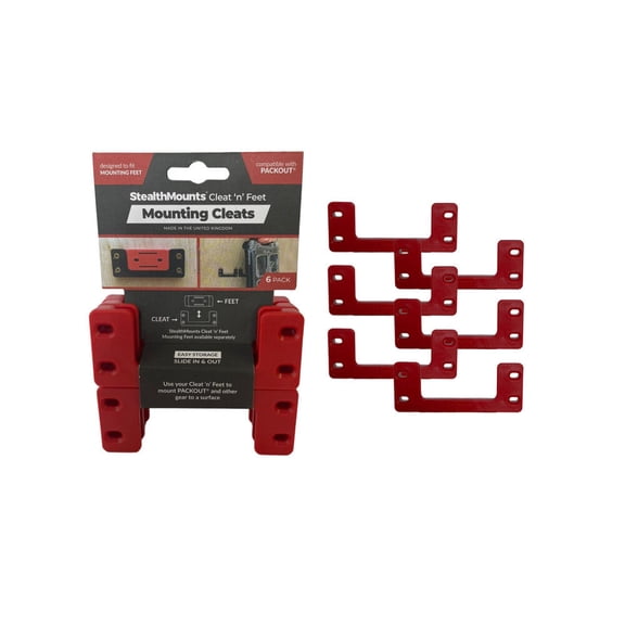 Stealthmounts Cleat 'n' Feet Mounting Cleats 6Pk Red