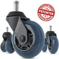 thumbnail image 1 of Stealtho Office Chair Caster Wheels Replacement Set of 5, Soft Polyurethane Blue Safe Hardwood Floor, 1 of 7