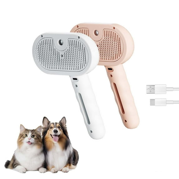 Steam-Assisted Pet Grooming Brush - Shedding Control, All-in-One Comb for Dogs & Cats