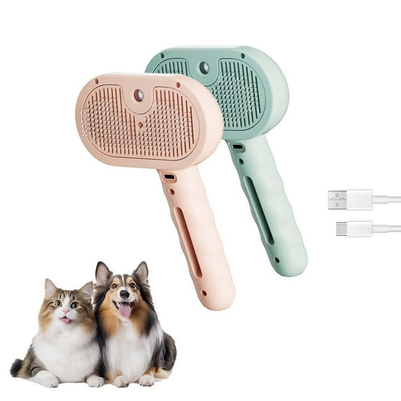 Steam-Assisted Pet Grooming Brush - Shedding Control, All-in-One Comb for Dogs & Cats