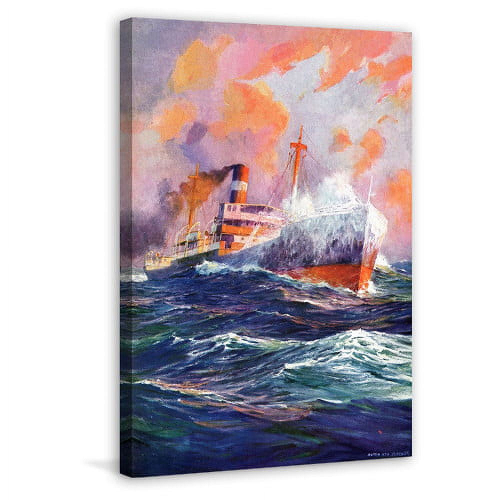 "Steam Boat" Painting Print on Wrapped Canvas