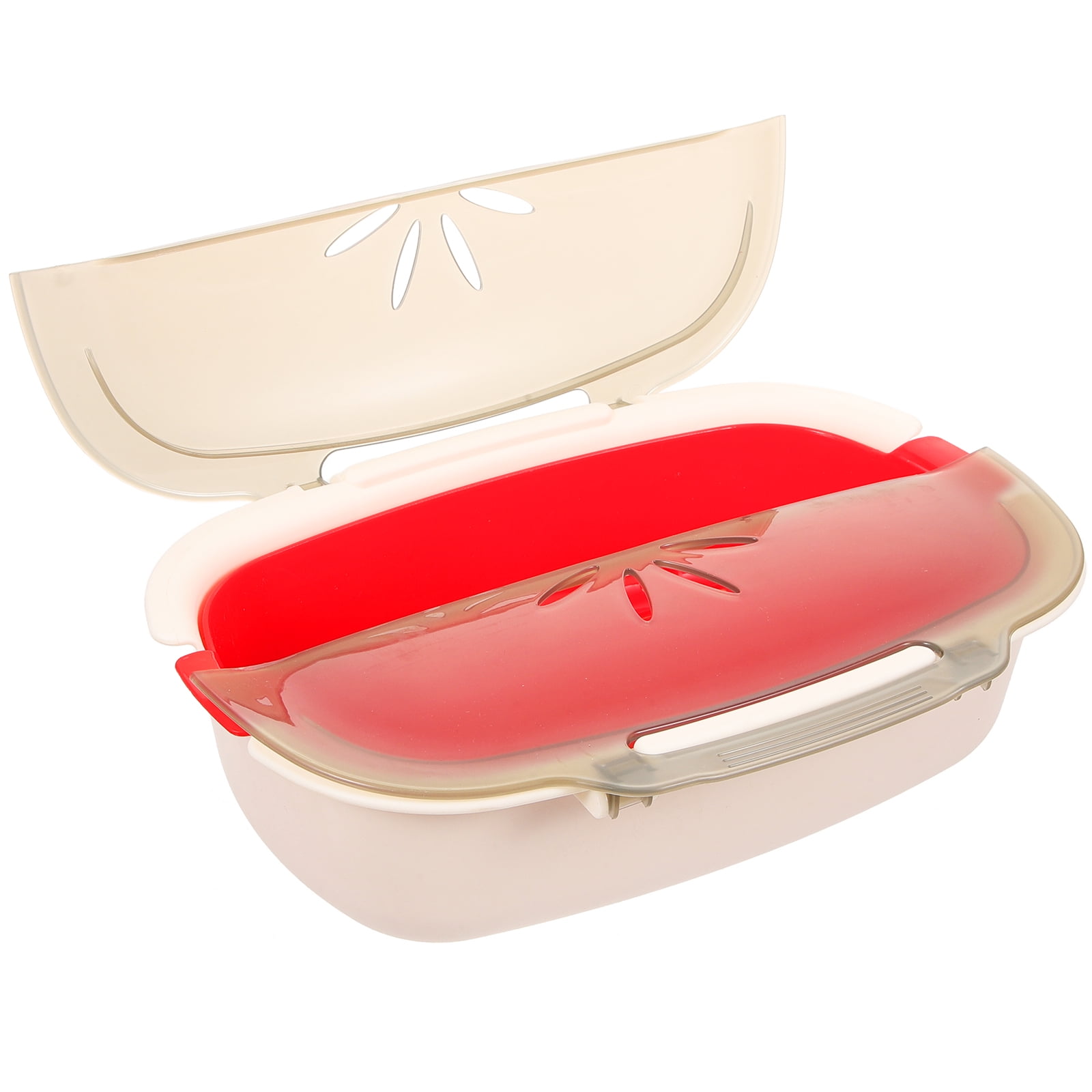 Steam Box Microwave Steamer Oven Pot Food for Vegetables Steamers White