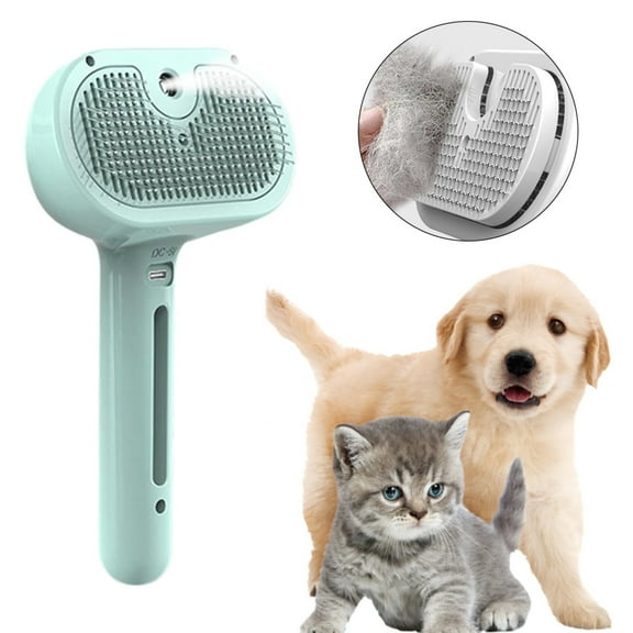 Steam Brush for Dogs, Cat Brushes for Indoor Cats, Dog Brush for Shedding, Pet Hair Removal Tool, Pet Grooming Brush, 3-in-1 Steam Brush for Cats & Dogs, Hair Removal Comb