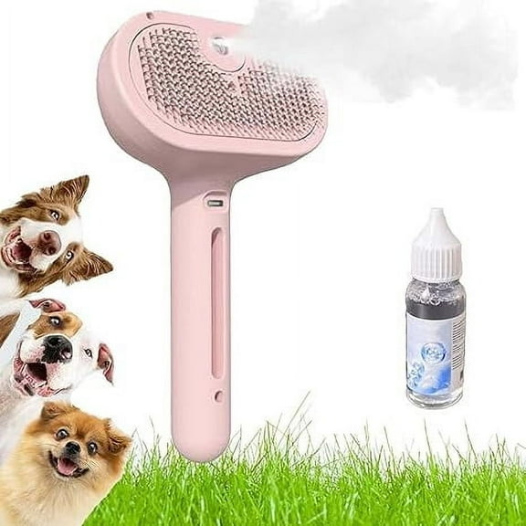 Steam Brush for Dogs, Steam Brush for Dogs, Lettuce Pets SteamBrush, Magic Wand for Pet Hair, Cat Water Spray Grooming Comb,For Shedding, With Water Tank, Rechargeable