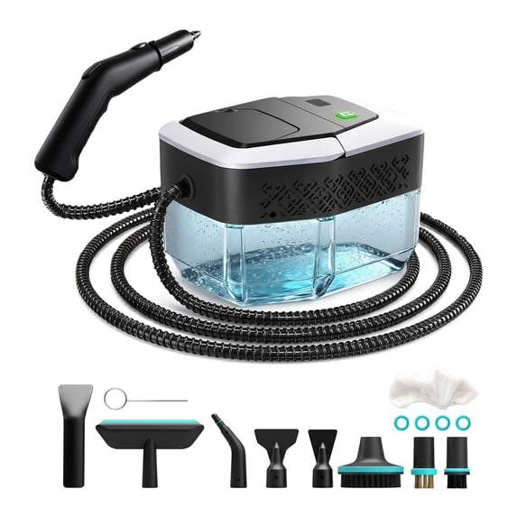Steam Cleaner 1500W with 1.8L Tank, Handheld Steam Cleaner with 12 Accessories, 15s Fast Heat, Adjustable Steam Control for Bathroom Tile Grout Car Home Cleaning