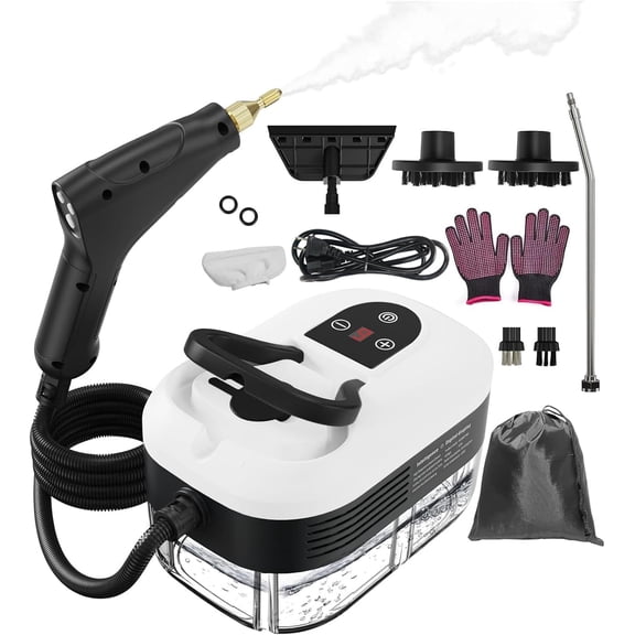 Steam Cleaner for , 15s Heat-Up, 1.2L Water Tank, 6-Level Adjustable Handle, Handheld Steam Cleaner for Detailing, Dirt, Furniture, Couch, Floor Tile, Bathroom, , 9 count Accessories