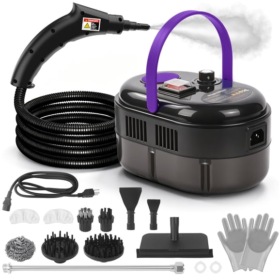 Steam Cleaner 15s Heat-Up 2500W Handheld Steamer with 3-Level Adjustable Handle 1.6L Tank & 16 Accessories