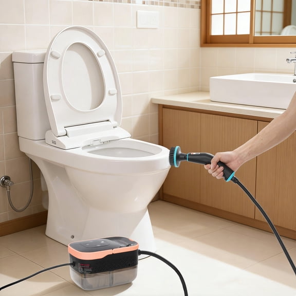 Steam Cleaner, 15s Heat-Up, 42.27 oz Tank, Steam Cleaner for Home with 6-Level Adjustable Steamer, Handheld Steam Cleaner for Dirt, Tile, Grease, Grout (Rose Gold, Black)