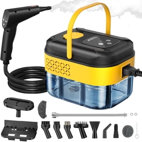 Potahouse Handheld Steam Cleaner 6-Level Adjustable 57.5oz Large Tank,15pcs Accessories,15s Heat-up 2000W Portable Steamer for Deep Cleaning Home Kitchen Bathroom