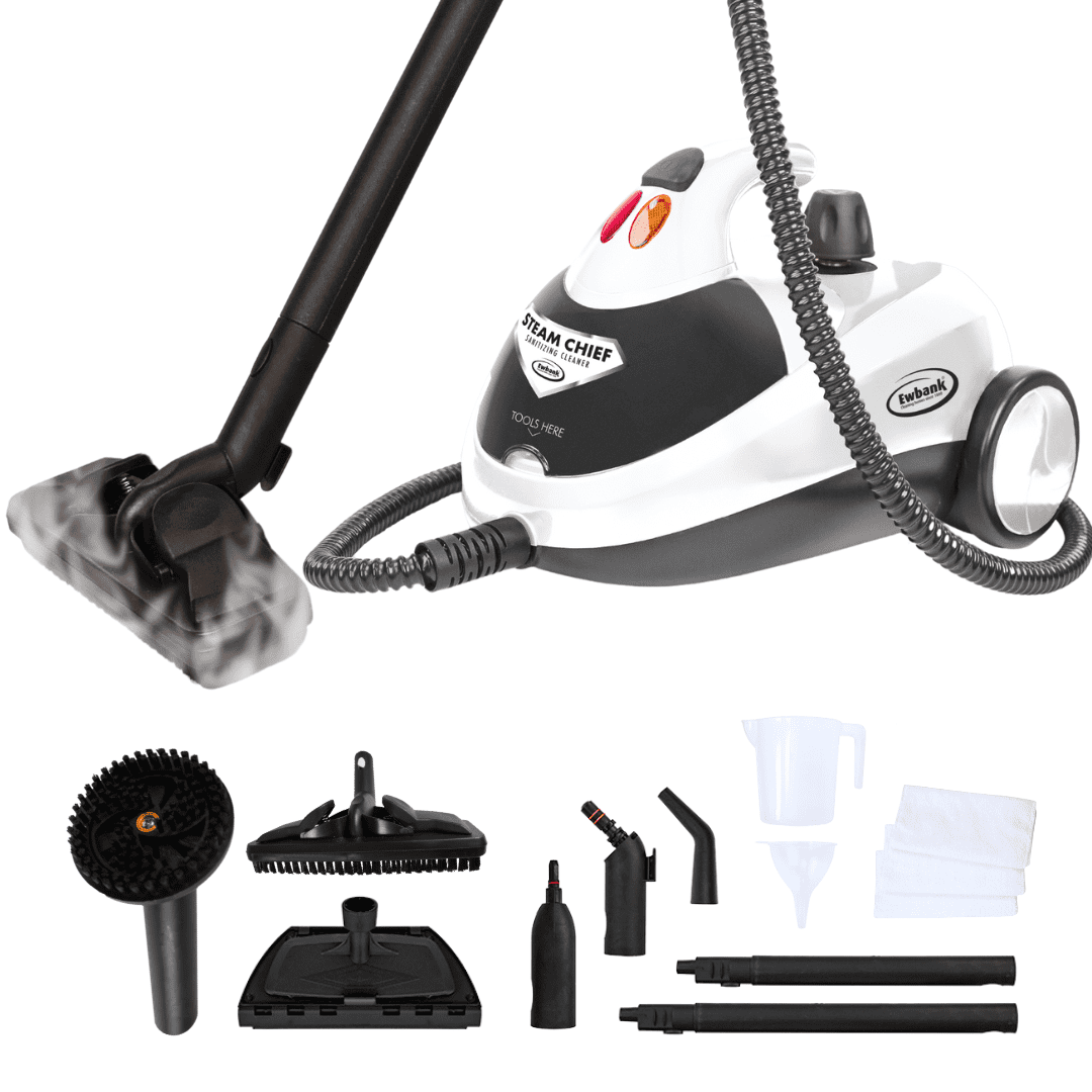 1800W White Multi-Purpose Steam Cleaner with Attachments