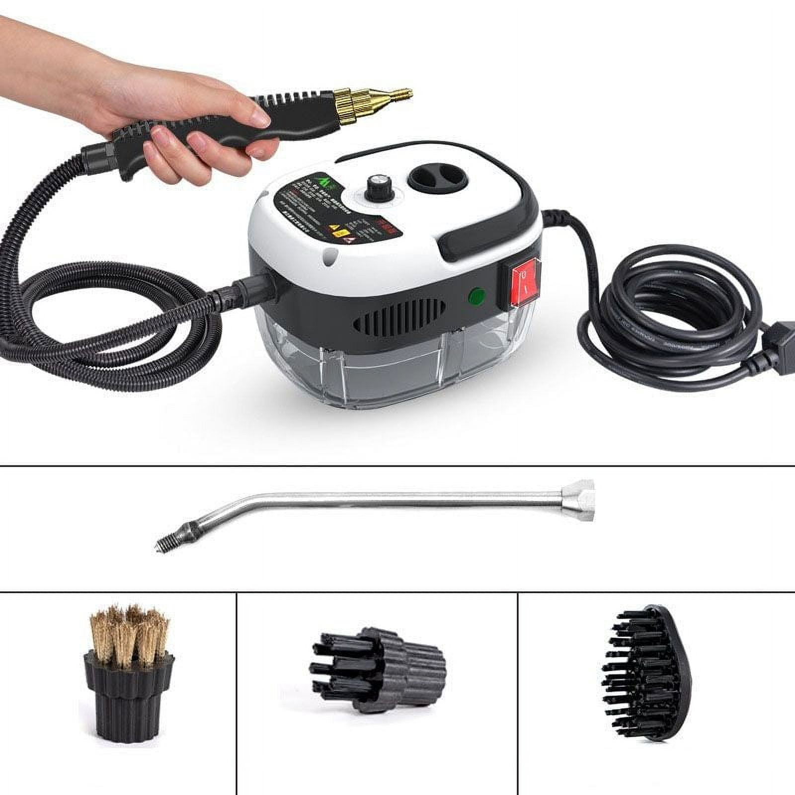 White Handheld High Temperature Steam Cleaner with Brush Heads
