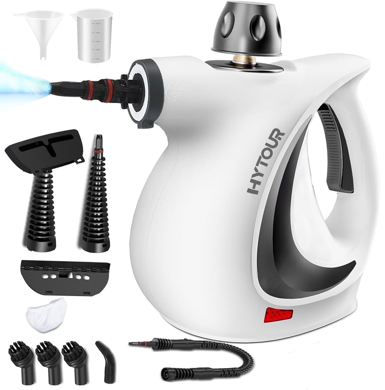 HYTOUR Handheld Steam Cleaner, Pressurized Multi-Surface Steam Cleaner for Home Use with 11pcs Tools and Safety Lock to Remove Grime, Grease, Steamer for Cleaning Floor, Upholstery, Grout and Car