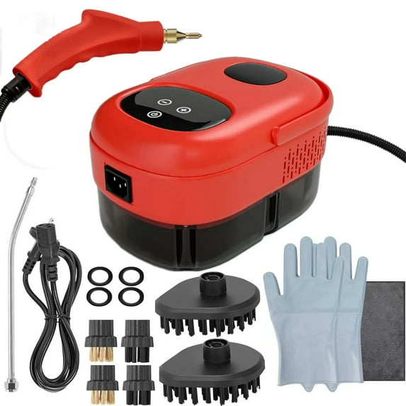 Steam Cleaner,2500W High Temperature Pressurized Steam Cleaner,Portable Steam Cleaning Machine,10S Fast Heating,with 6 Brush Heads (Green)