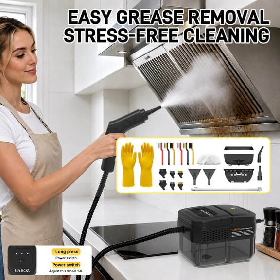 Steam Cleaner with 3 Adjustable Steam Levels, 230F High Temperature Steam, 3 Bar High Pressure, 30s Heat-Up Portable Steamer, 21 PCS Accessories, Multi-Surface Deep Cleaning Steamer, High Pressure S