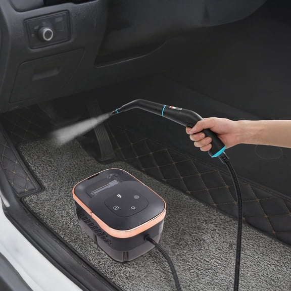 Steam Cleaner - 6-Level Adjustable Steam Cleaner for Home, 15s Fast Heat-Up & 1.25L Large Tank with 10+ Pcs Accessories for Home, Car, Tile, Grout & Floor (Black, Rose Gold)