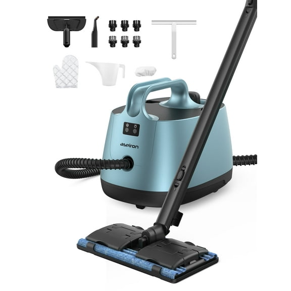 Steam Cleaner, Aspiron Steamer with 21 Accessories, Portable Multipurpose Steam Cleaner for Car, 5 Mins Heating with 1.5L Tank, Heavy Duty Steam Cleaner Carpet and Upholstery, Floors, Tiles, Car