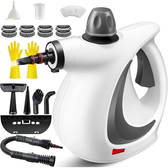Steam Cleaner Handheld, 2025 Upgrade High Pressure Steamer for Home Cleaning, Car Interior, Kitchen, Furniture,Carpet, Tile|Multiple Nozzles (1Set+8 Fiber Cloth)
