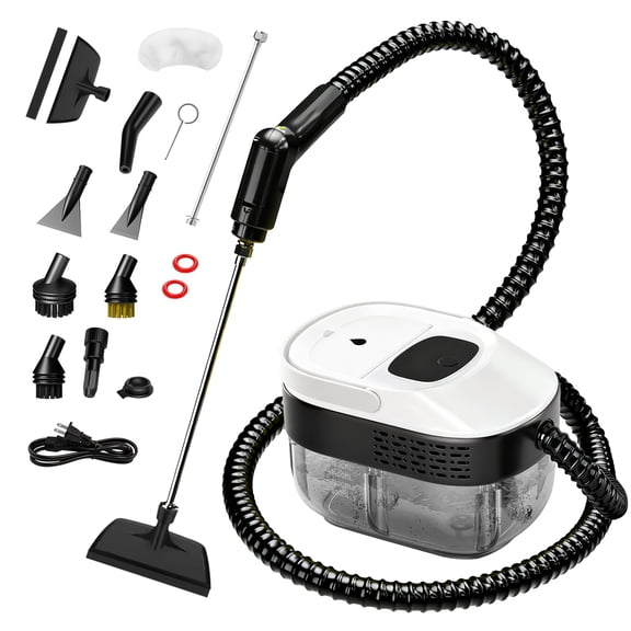 Steam Cleaner for Home & Car, 3-Level Adjustable Handle, 15s Heat-Up, 1.6L Large Tank, Portable Steamer for Cleaning, Pressurized handheld steamer for car detailing, Kitchen, Bathroom