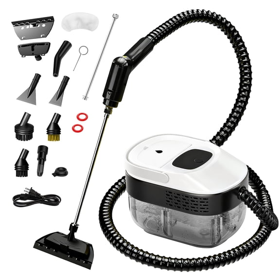 Steam Cleaner for Home & Car, 3-Level Adjustable Handle, 15s Heat-Up, 1.6L Large Tank, Portable Steamer for Cleaning, Pressurized handheld steamer for car detailing, Kitchen, Bathroom