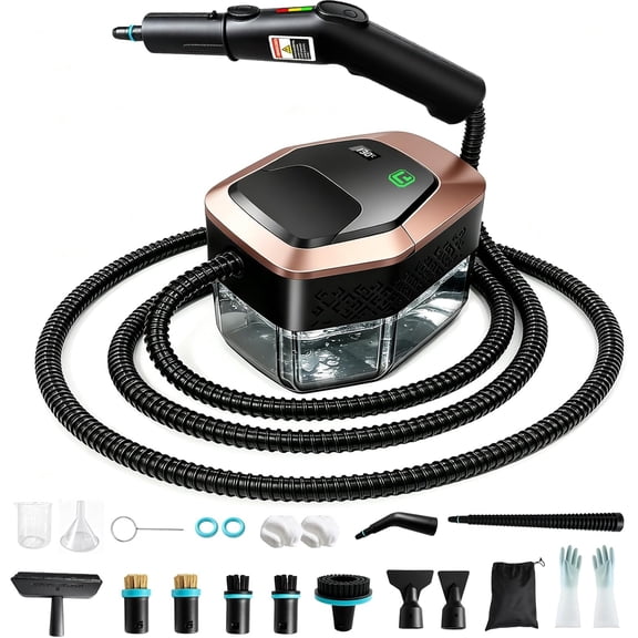 Steam Cleaner for Home & Car, 3-Level Adjustable Pressurized Steamer Cleaning, 10s Heat-Up, 1.8L Large Tank, Handheld Portable Furniture,Upholstery,Grout,Tile,Walls, Bathroom