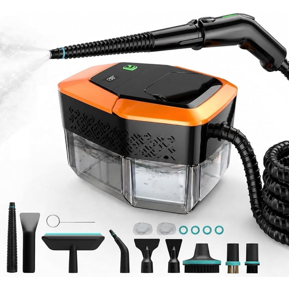 Steam Cleaner for Home & Car Handheld Steamer for Cleaning with 2500W High Temperature, 3 Modes, 12 Accessories & 1.8L Large Tank, Portable Steam Cleaner for Couch, Grease, Kitchen, Bathroom, Car