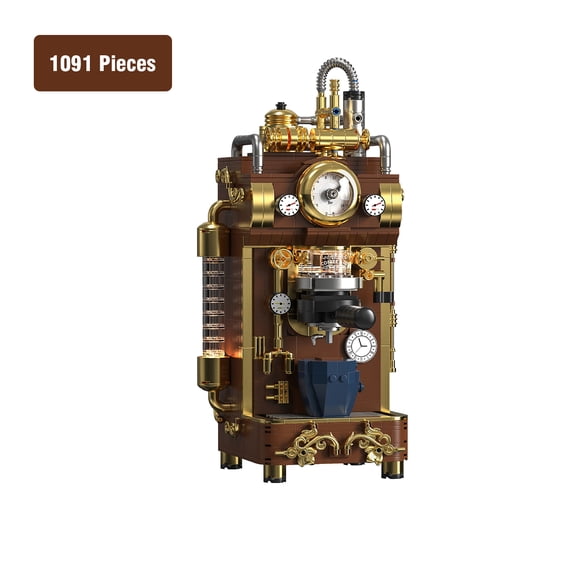 Steam Coffee Machine Building Set for Adults Teens Retro Classic Collection Home Decor & Birthday Gifts