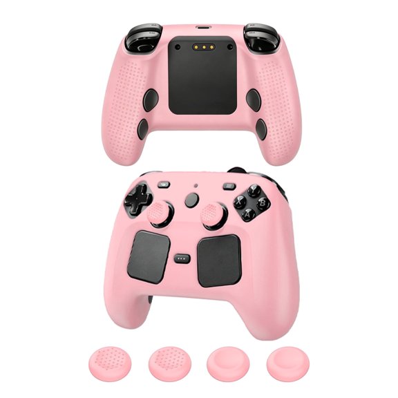 Steam Controller Silicone Protective Case with Joystick Caps  NonSlip, Shockproof, Enhanced Grip Kit-Pink