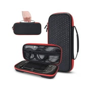 Steam Deck Carrying Case Protective Accessories Storage Bag Portable with 10 Game Card Slots and Zipper Pouch Shockproof Waterproof EVA Hard Shell with Cute Little Pattern - Black