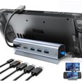 thumbnail image 1 of Steam Deck Dock,【Aluminum Alloy】 6-in-1 Docking Station with  2.0 Upgraded 4K@60Hz, Gigabit Ethernet, 3 USB 3.0 Port and USB-C PD Port, Steam Deck Accessories for Valve Stream Deck, 1 of 8