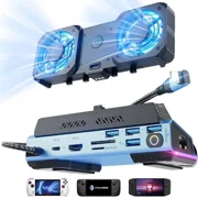 Steam Deck OLED & ROG Ally X & Legion GO - 10-in-1 Docking Station Dismantling Dual Cool Fans Steam, 4K@60Hz, 4 USB Ports, 100W PD Charging, Gigabit Ethernet Fit for Steam Deck