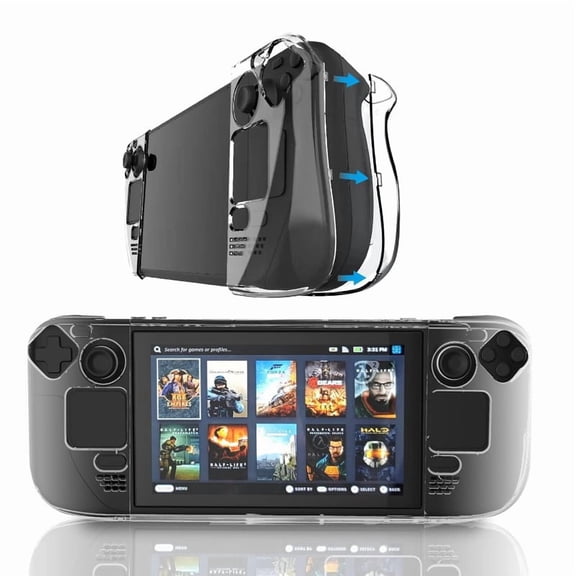 Steam Deck Transparent Protective Case, Steam Deck Hard Shell, Split-Design Crystal Hard Case for Steam Deck Console