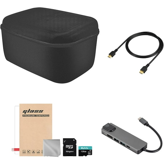 Steam Deck Travel Accessories 6-IN-1 Complete Set Mytrix Hard Carrying Storage All Protective Anti Shock Messenger Bag Soft Lining Fit Steam Deck Console, Charger & Accs (Screen Protector & SD Card)