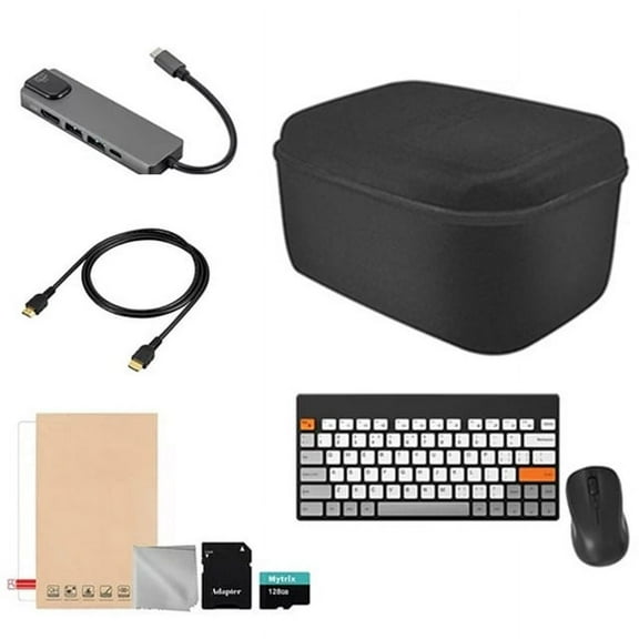 Steam Deck Travel Accessories 8-IN-1 Complete Set Mytrix Hard Carrying Storage All Protective Anti Shock Messenger Bag Soft Lining Fit Steam Deck Console, Charger & Accessories (colorful keyboard)