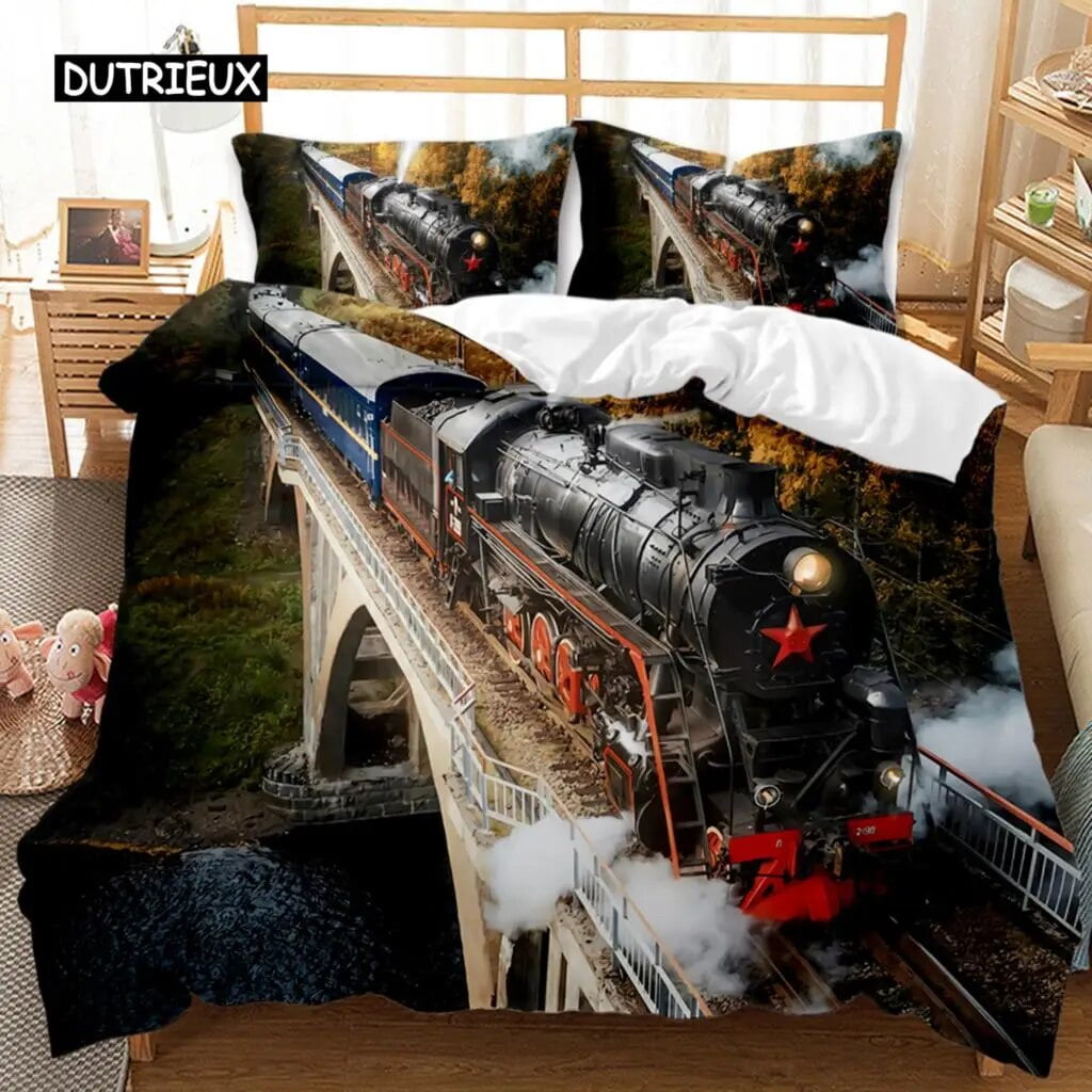 Steam Duvet Cover Digital Illustration Of A On A Steel