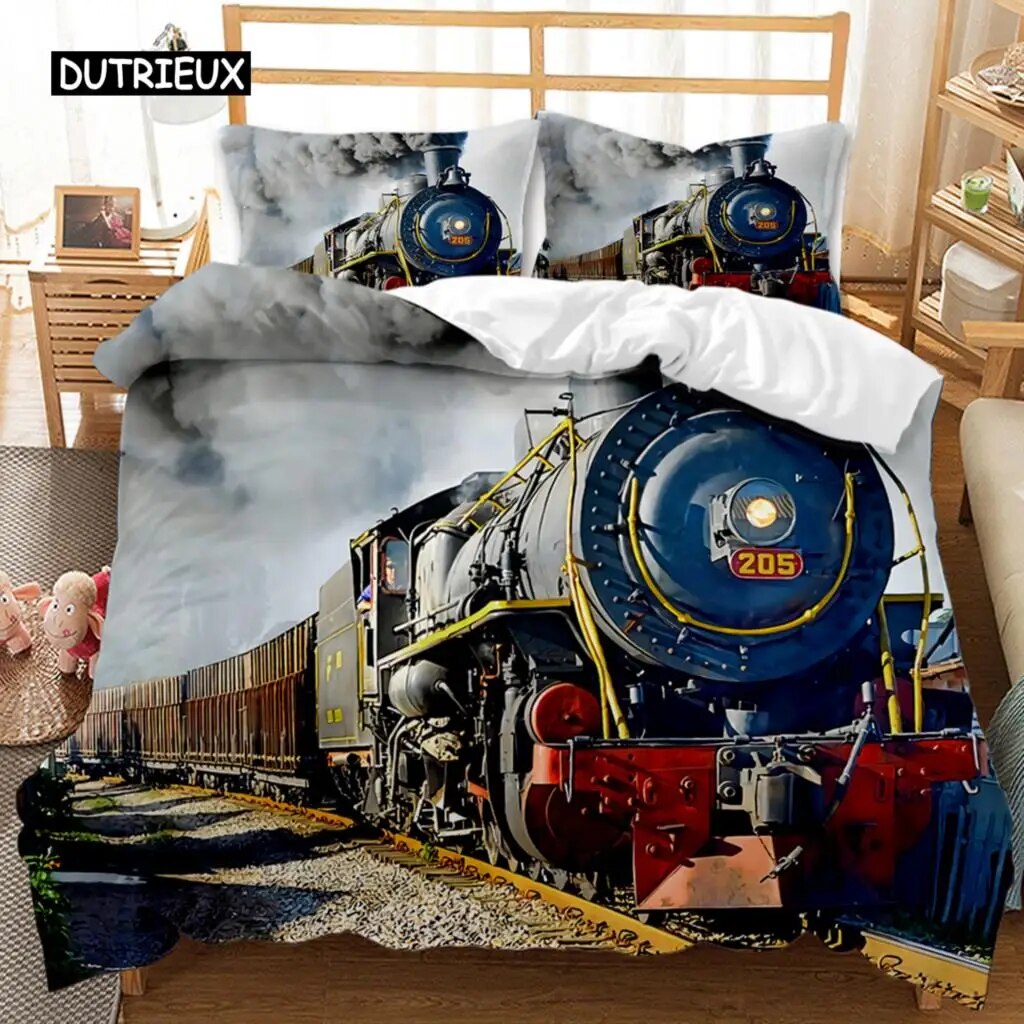 Steam Duvet Cover Digital Illustration Of A On A Steel