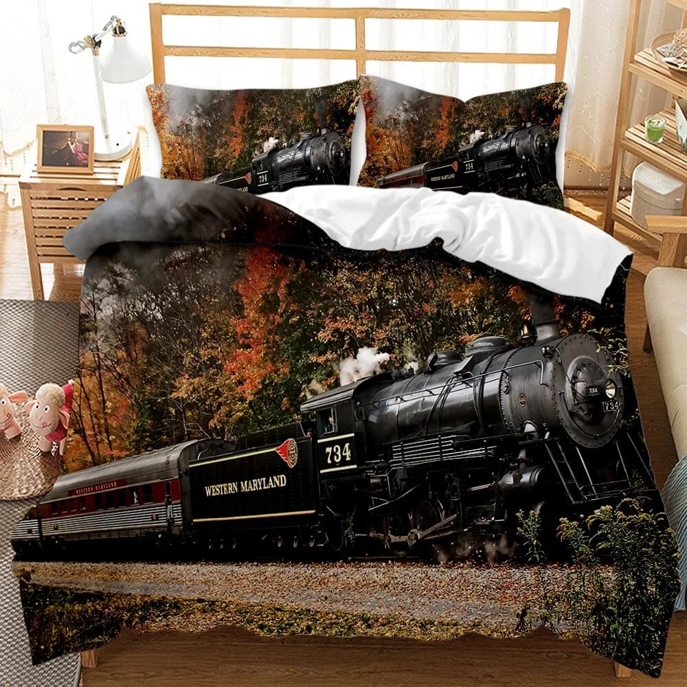 Steam Duvet Cover Digital Illustration of A on A Steel