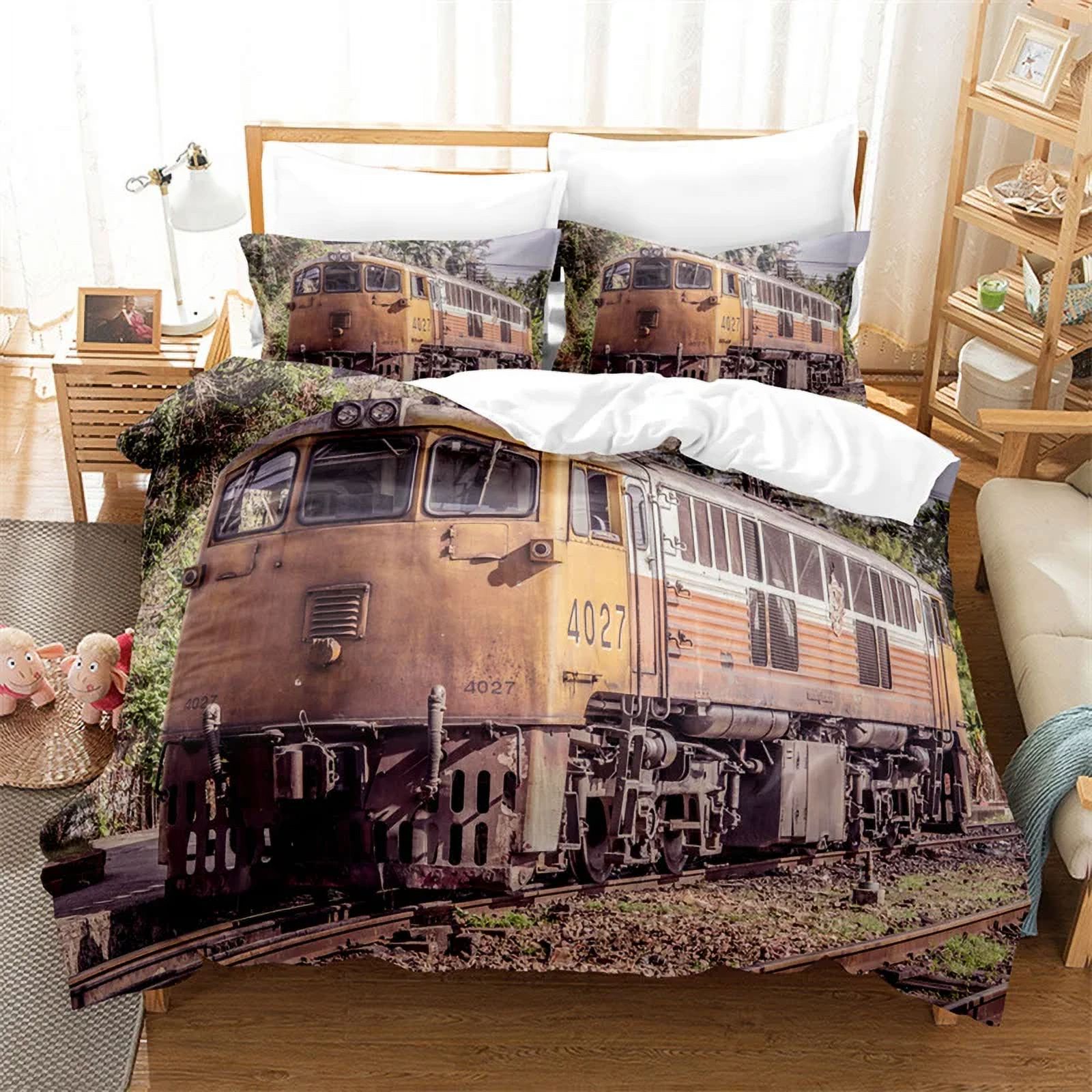 Steam Engine Duvet Cover King Microfiber Vintage in