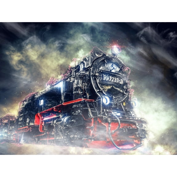 Steam Engine Locomotive Train Engine Graphic Extra Large XL Wall Art Poster Print