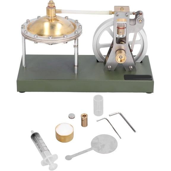 Steam Engine Model Kit STEM Educational, DIY Heat Powered Mechanical Engine with Flywheel, Physics Learning Assembly Kit for Students and Hobbyists