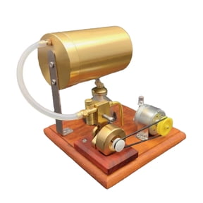 Steam Engine Model Kit That Works, Mini Oscillating Steam Engine and Generator, Steam-Powered Electricity Generator with Boiler & LED Light for Physics Science Experiment Demonstration