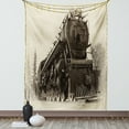 thumbnail image 1 of Steam Engine Tapestry, Antique Northern Express Train Canada Railways Photo Freight Machine Print, Wall Hanging for Bedroom Living Room Dorm Decor, 60W X 80L Inches, Black Grey, by Ambesonne, 1 of 5