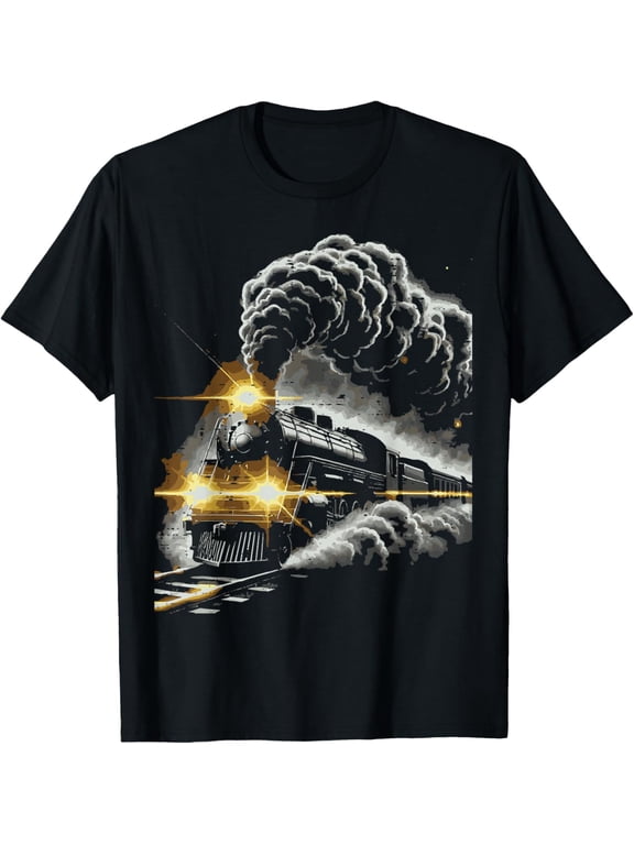Steam Engine Train Vintage Locomotive Conductor Men T-Shirt
