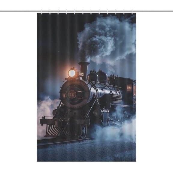 Steam Engine Vintage Locomotive Train Waterproof Shower Curtain Liner Light-Weight & Machine Washable Bath Curtain for Bathroom Decor 48x72Inch(122x183cm)