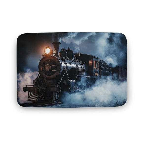 Steam Engine Vintage Locomotive Train Welcome Door Mat for Home Entrance Outdoors Mats Entry Rugs Non Slip Coral Velvet Inside Floor Mats 15.7"x23.6"