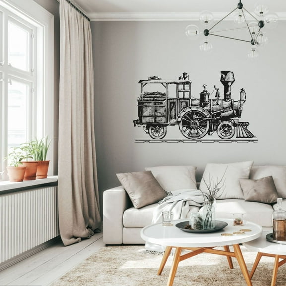 Steam Engine Vintage Train Silhouette Beautiful Vintage Train Types Vinyl Wall Sticker Wall Decal Wall Art Décor Home Room Kids Room Boys Girls Room Train Lover Living Room Decoration Size(6x10 inch)