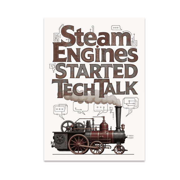 Steam Engines Started Tech Talk - Tech Enthusiast - 13x19 Poster Print