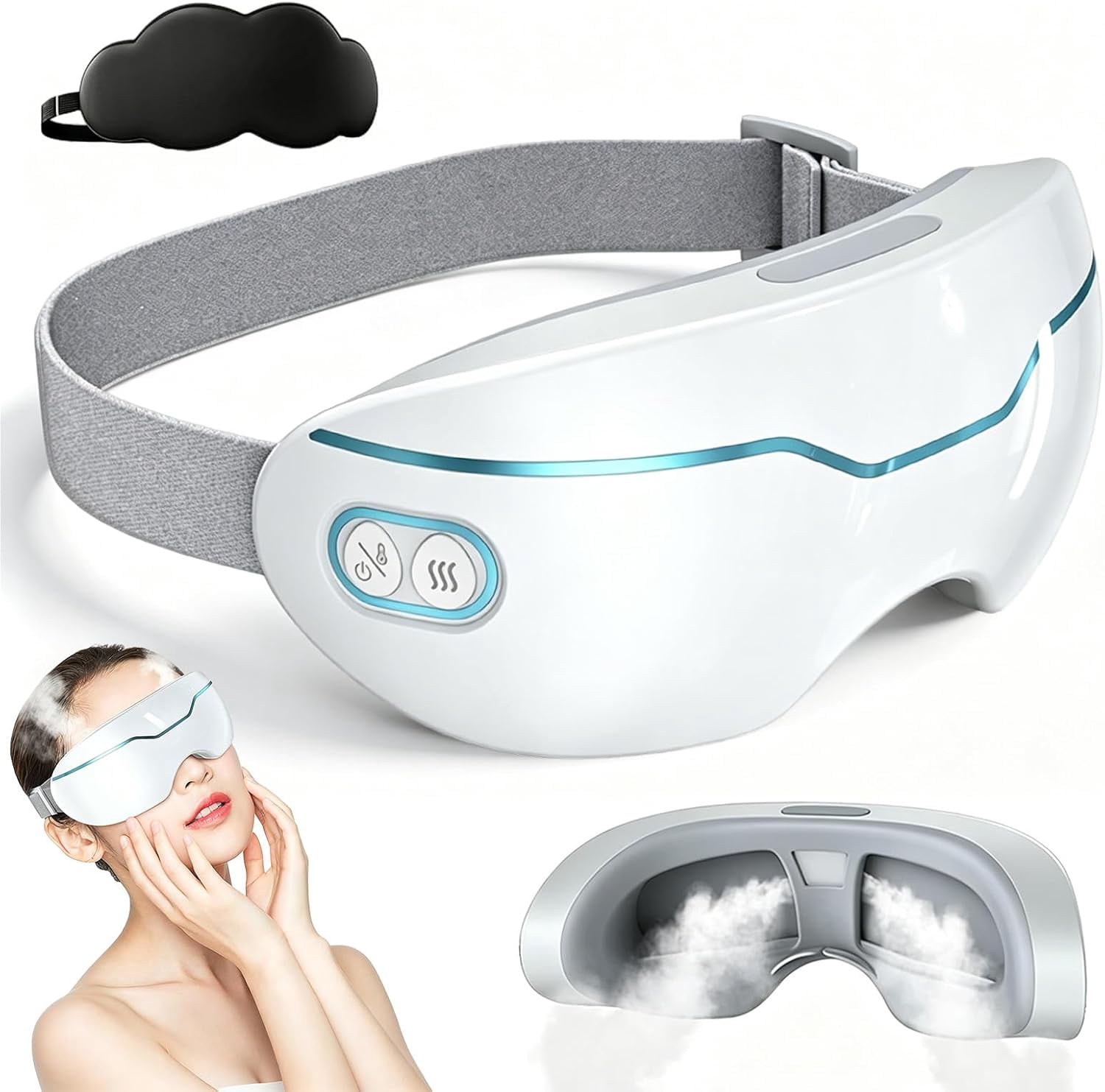 Steam Eye Mask with Hot & Cold Nano Mist, 2 Levels, Bluetooth
